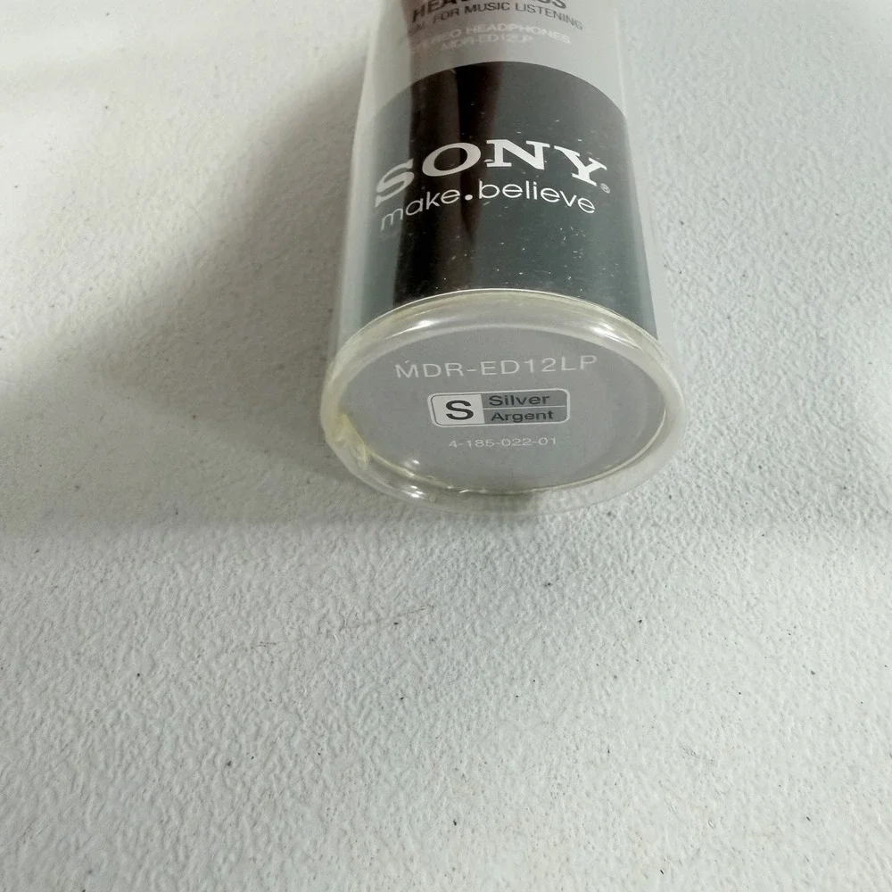Sony MDR-ED12LP Stereo Headphones Heavy Bass Black‎ Silver Earbuds NEW SEALED
